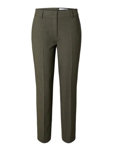 SELECTED FEMME Damen SLFRITA-RIA MW Crop Pant Mel NOOS Hose, Kalamata/Detail:Melange, 40 von SELECTED FEMME