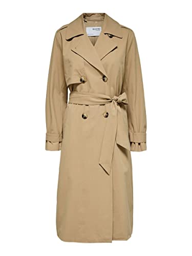 SELECTED FEMME Damen SLFSIA Trench Coat B NOOS Trenchcoat, Cornstalk, 34 von SELECTED FEMME
