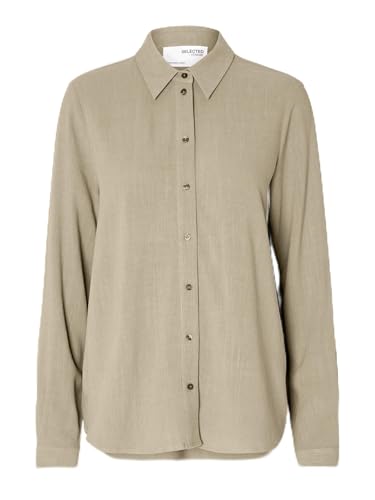 SELECTED FEMME Damen SLFVIVA LS Shirt NOOS Langarmbluse, Greige, 40 von SELECTED FEMME