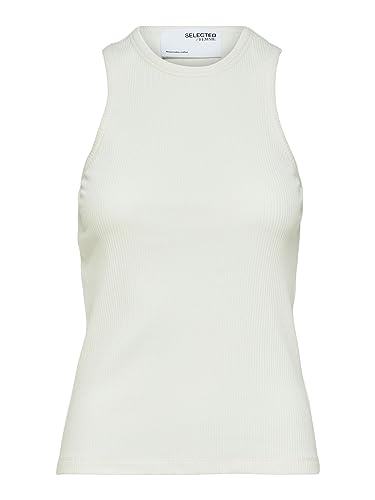 SELECTED FEMME Damen Slfanna O-neck Tank Noos Top, Snow White, M EU von SELECTED FEMME