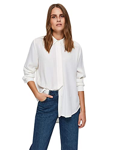 SELECTED FEMME Damen Slfarabella-odette Shirt Noos Bluse, Snow White, 34 EU von SELECTED FEMME