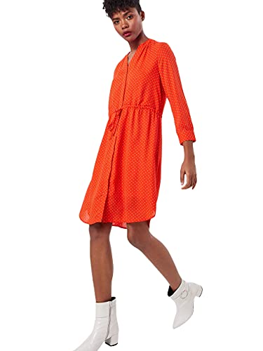 SELECTED FEMME Damen Slfdamina 7/8 Dress B Kleid, Mehrfarbig (Cherry Tomato AOP: Creme Dots), (Herstellergröße: 38) von SELECTED FEMME