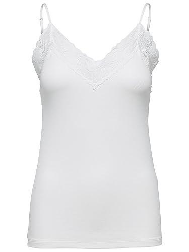 SELECTED FEMME Damen Slfmandy Rib Noos Lacee Singlet, Snow White/, S EU von SELECTED FEMME