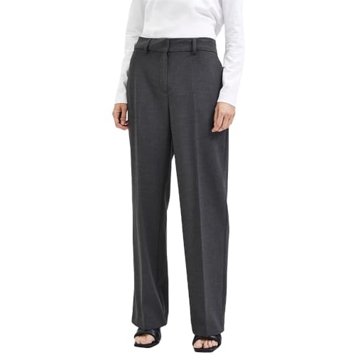 SELECTED FEMME Damen Slfrita Mw Wide Pant Dgm N Noos, Dark Grey Melange, 42W / 30L von SELECTED FEMME