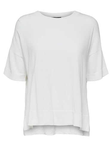 SELECTED FEMME Damen T-Shirt SLFWILLE SS Knit O-Neck NOOS, Weiß (Snow White), 40 (Herstellergröße: L) von SELECTED FEMME