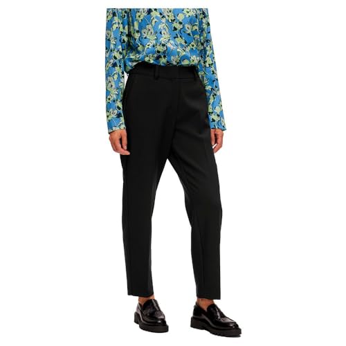 SELECTED FEMME Damen Slfrita-ria Mw Cropped Pant Black Noos, Schwarz, 40 von SELECTED FEMME