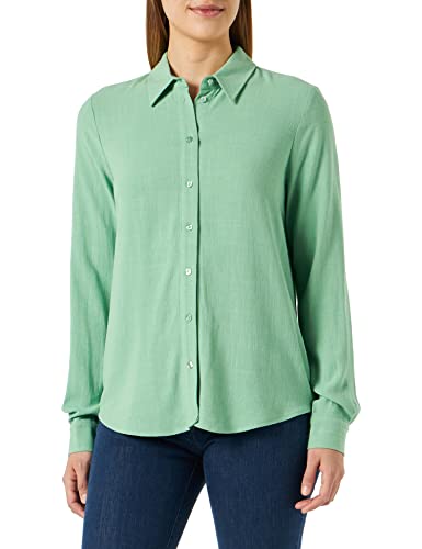 SELECTED Damen Hemd Bluse Legere Sommer Tunika Canvas Shirt Langarm Oberteil, Farben:Grün, Größe:38 von SELECTED