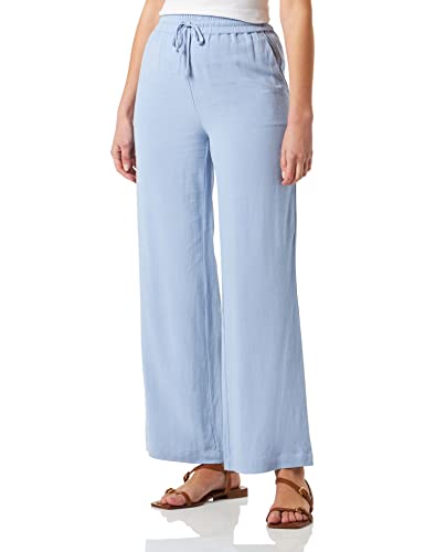 SELECTED FEMME Damen Slfviva-gulia Hw Long Linen Pant Noos Hosen, Blue Heron, 34 EU von SELECTED FEMME