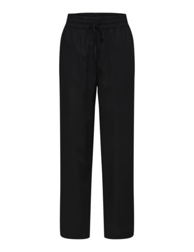 SELECTED FEMME Damen Slfviva-gulia Hw Long Linen Pant Noos Hosen, Schwarz, 40 EU von SELECTED FEMME