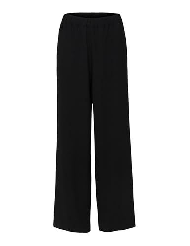 Selected Damen Weit Geschnittene Stoffhose Schlupf Marlene Hose Culotte Palazzo Pants SLFTINNI-Relaxed, Farben:Schwarz-2, Größe:42W / 32L, Z-Länge:L32 von SELECTED FEMME