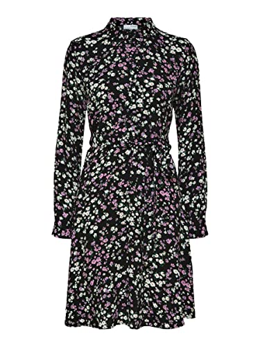 SELECTED FEMME Damen Slffiola Aop Shirt Dress Noos Kleid, Black/Aop:multi Flower, 42 EU von SELECTED FEMME