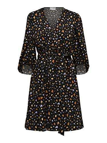 SELECTED FEMME Damen Slfmynte 3/4 Short Dress Aop B Kleid, Schwarz, S EU von SELECTED FEMME