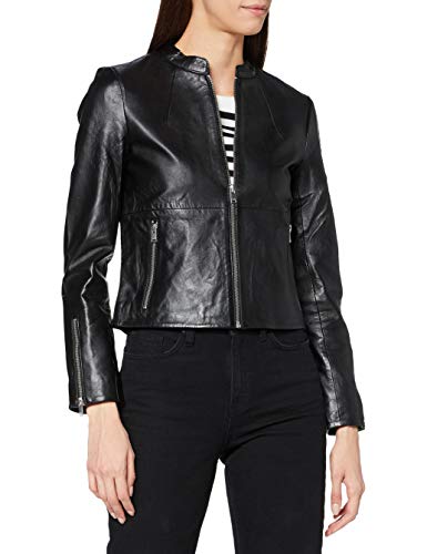 Selected Femme Damen SLFIBI Leather Jacket B NOOS Lederjacke, Black, 36 von Selected Femme