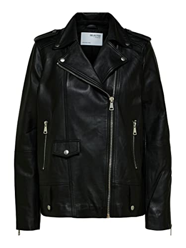 SELECTED FEMME Damen Slfmadison Leather Jacket Noos Lederjacke, Schwarz, 38 EU SELECTED FEMME Damen Slfmadison Leather Jacket Noos Lederjacke, Schwarz, 38 EU von SELECTED FEMME