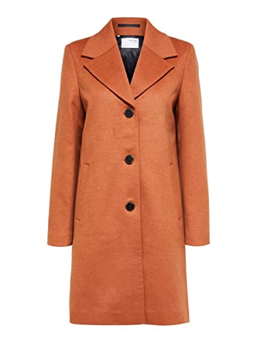 SELECTED FEMME Damen Slfnew Sasja Wool Coat B Noos Mantel, Amber Brown, 38 EU von SELECTED FEMME