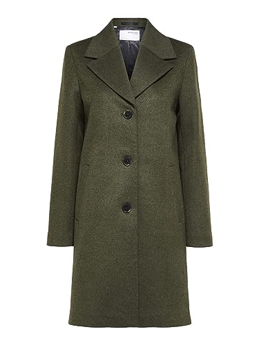 SELECTED FEMME Damen Slfnew Sasja Wool Coat B Noos Mantel, Ivy Green, 38 EU von SELECTED FEMME