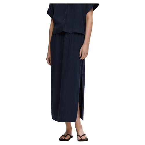 SELECTED FEMME Damen Slfviva Hw Ankle Skirt Noos Rock, Dark Sapphire, 42 EU von SELECTED FEMME