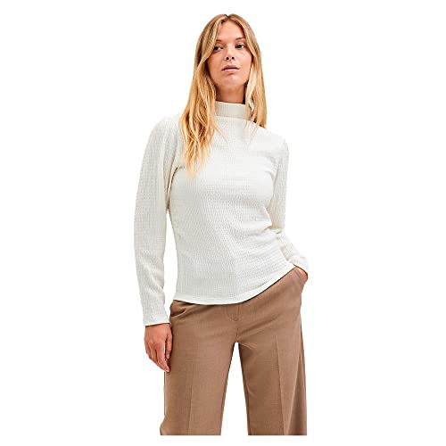 SELECTED FEMME Damen Slfbea Top B Noos Langarmshirt, Snow White, XS EU von SELECTED FEMME