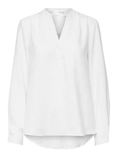 SELECTED FEMME Damen Slfmivia B Noos Long Sleeve Top, Snow White, 40 EU von SELECTED FEMME