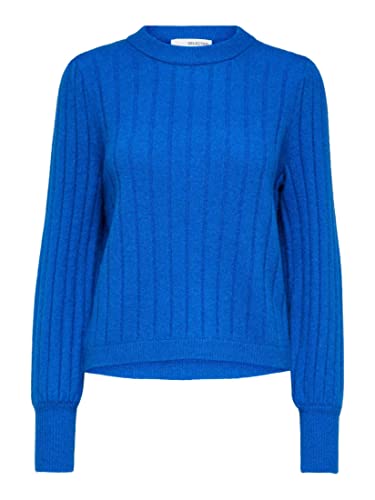 Selected Femme Damen Strickpullover SLFGLOWIE LS Knit O-Neck blau (51) XL von Selected Femme