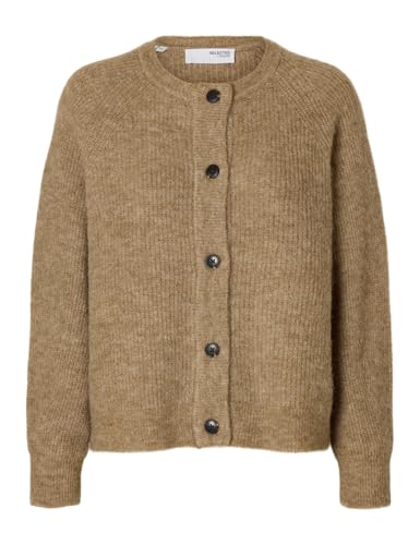 SELECTED FEMME Damen Slflulu Ls Short Noos Knit Cardigan, Sepia Tint, S von SELECTED FEMME