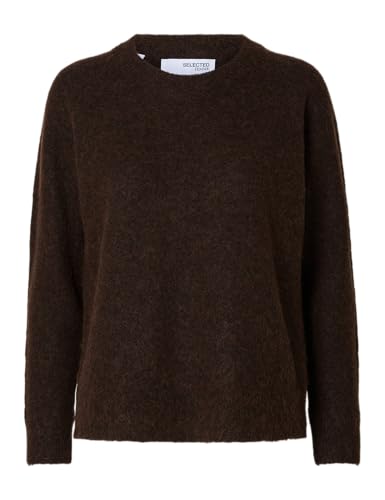 SELECTED FEMME Damen Slflulu Knit O-Neck B Noos Strickpullover, Coffee Bean, L EU von SELECTED FEMME