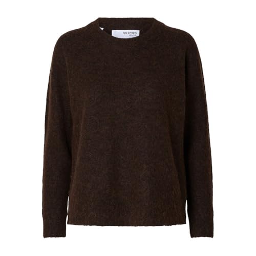 SELECTED FEMME Damen Slflulu Knit O-Neck B Noos Strickpullover, Coffee Bean, S EU von SELECTED FEMME