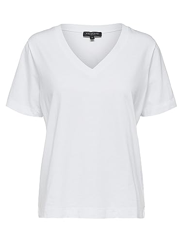 SELECTED FEMME Damen Slfstandard v-hals thee noos T Shirt, Bright White, M EU von SELECTED FEMME