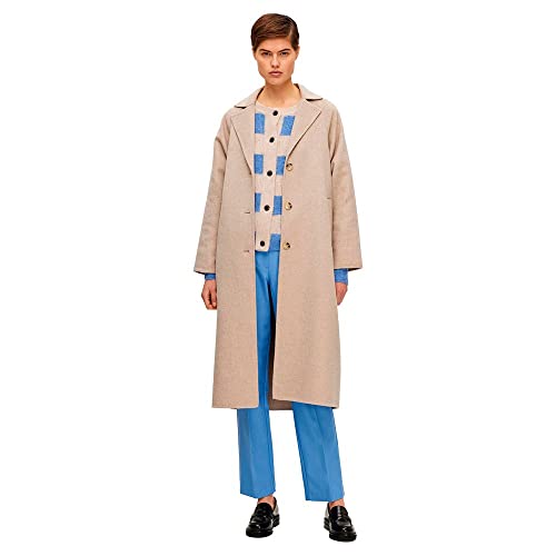 SELECTED FEMME Damen Slfnew Tama Handmade Wool Coat B Noos Mantel, Sandshell, 42 EU von SELECTED FEMME