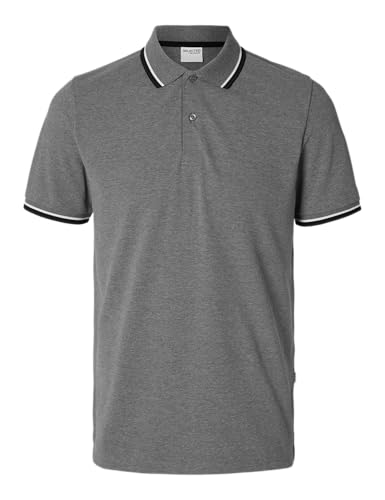 SELECTED FEMME Herren Slhslim-Atlas Sport Ss Polo, Medium Grey Melange, L EU SELECTED FEMME Herren Slhslim-Atlas Sport Ss Polo, Medium Grey Melange, L EU von SELECTED FEMME