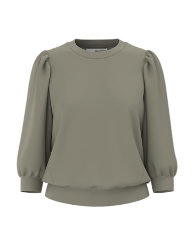 SELECTED FEMME Damen Slftenny 3/4 Sweat Top Noos, Vetiver, L EU von SELECTED FEMME