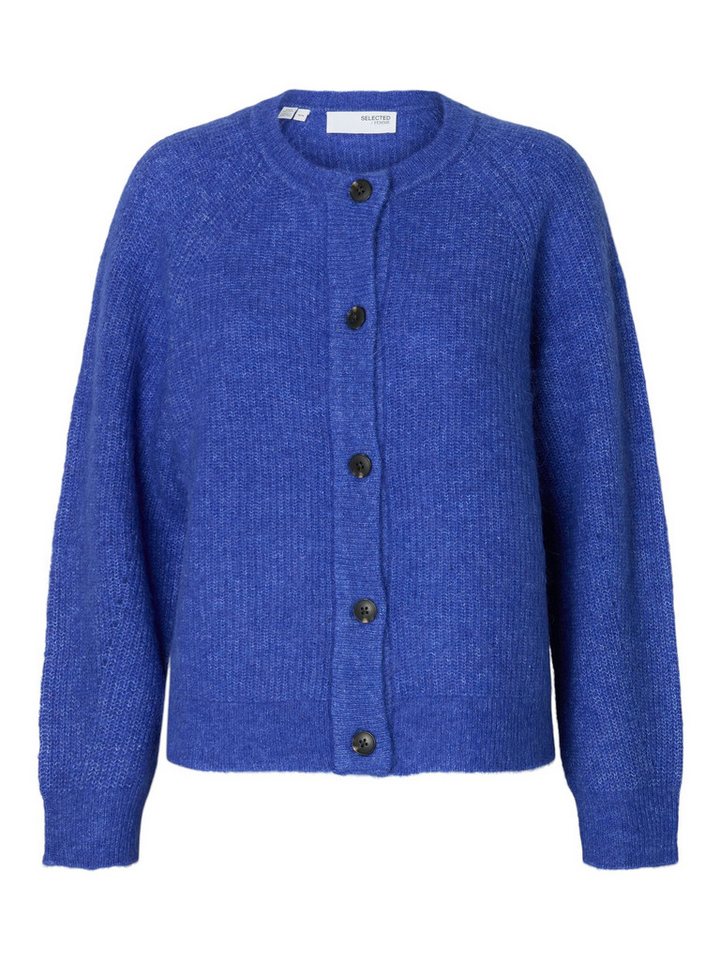 SELECTED FEMME Strickpullover Strickjacke Relaxed Fit Rundhals Raglanärmel Fallmaschen SLFLULU LS KNIT SHORT CARDIGAN NOOS von SELECTED FEMME