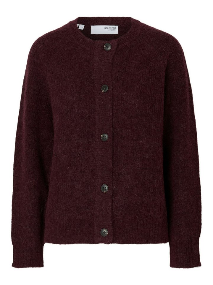 SELECTED FEMME Strickpullover Strickjacke Relaxed Fit Rundhals Raglanärmel Fallmaschen SLFLULU LS KNIT SHORT CARDIGAN NOOS von SELECTED FEMME