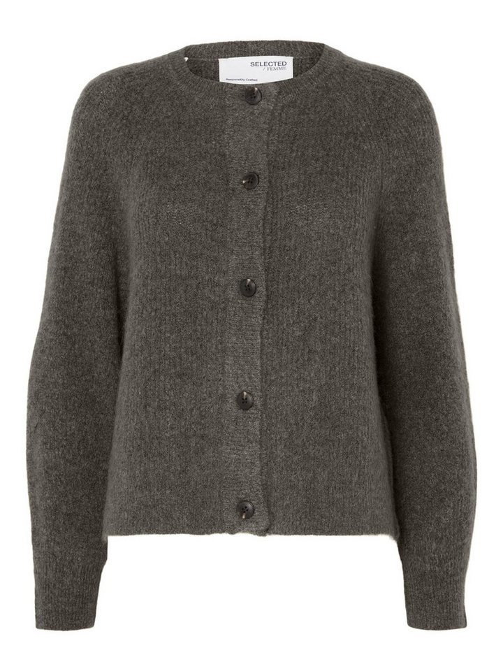 SELECTED FEMME Strickpullover Strickjacke Relaxed Fit Rundhals Raglanärmel Fallmaschen SLFLULU LS KNIT SHORT CARDIGAN NOOS von SELECTED FEMME