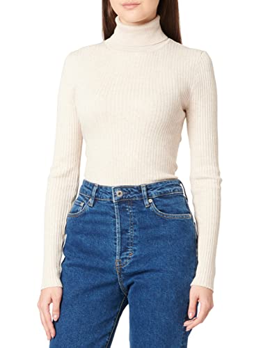 SELECTED HOMME Women's SLFLYDIA Costa LS Knit Rollneck B Langarmshirt, Birch, S von SELECTED HOMME