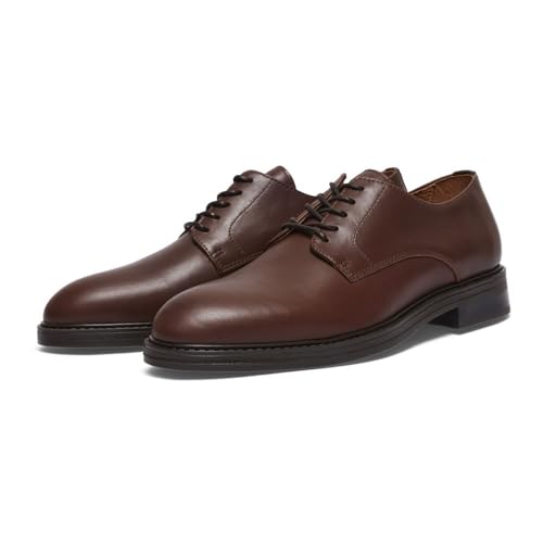 SELETED HOMME Herren SLHBLAKE Leather Derby Shoe NOOS Derbyschuhe, Demitasse, 43 EU von SELETED HOMME
