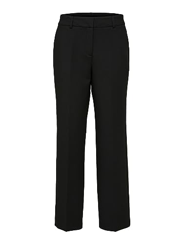 SELECTED FEMME Damen Slfrita Mw Wide Pant Black N Noos, Schwarz, 40W / 32L von SELECTED FEMME