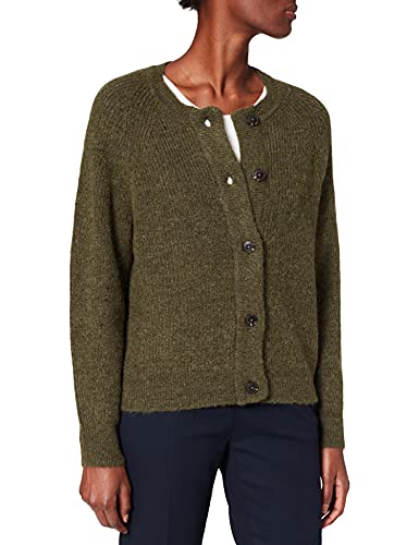 Selected Damen Strickjacke Relaxed Fit Rundhals Raglanärmel Fallmaschen, Farben:Grün, Größe:L von SELECTED FEMME