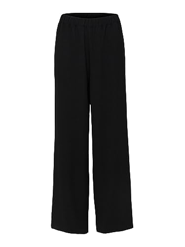 Selected Damen Weit Geschnittene Stoffhose Schlupf Marlene Hose Culotte Palazzo Pants SLFTINNI-Relaxed, Farben:Schwarz-2, Größe:36W / 32L, Z-Länge:L32 von SELECTED FEMME