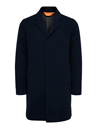 SELECTED HOMME BLACK Herren SLHHAGEN W Coat B Mantel, Dark Sapphire/Pattern:Twill, XXL von SELECTED HOMME BLACK