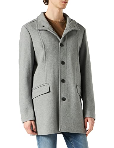 SELECTED HOMME BLACK Herren SLHMORRISON W Coat B NOOS Mantel, Grey Melange/Pattern:Twill, M von SELECTED HOMME BLACK