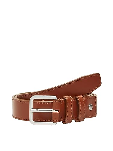 SELECTED HOMME Herren Slhnate Leather Belt B Noos, Cognac, 105 von SELECTED HOMME