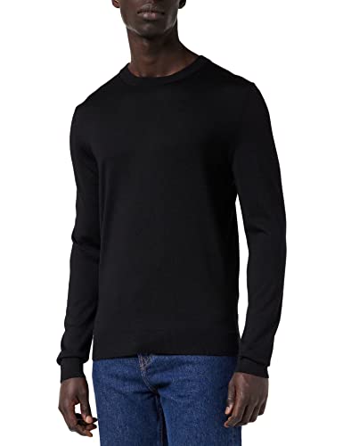 SELECTED HOMME Herren Slhtown Merino Coolmax Knit Crew B Noos, Schwarz, L von SELECTED HOMME