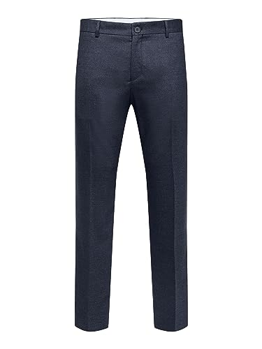 SELECTED HOMME BLACK Men's SLHSLIM-TIMELOGAN Blue STRUC TRS B NOOS Hose, Sky Captain/Detail:Structure, 46 von SELECTED HOMME BLACK