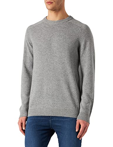 SELECTED HOMME WHITE Herren SLHNEWCOBAN Lambs Wool Crew Neck W Pullover, Medium Grey Melange/Detail:Bone White, XXL von SELECTED HOMME WHITE