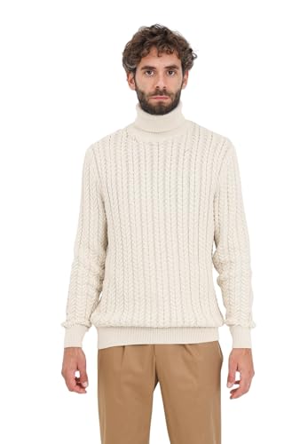 SELECTED HOMME Beige Rollkragenpullover für Herren mit bunter Textur, beige, Medium von SELECTED HOMME