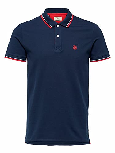 SELECTED HOMME Herren 16062542 Poloshirt, Navy Blazer, XXL EU von SELECTED HOMME