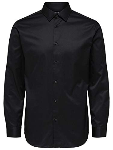 SELECTED HOMME Herren Businesshemd SLHSLIMPEN-Pelle Shirt LS B NOOS, Schwarz (Black), X-Large von SELECTED HOMME