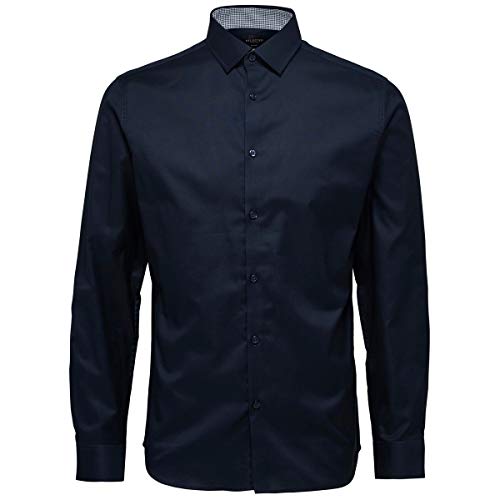 SELECTED HOMME Herren Shdonenew-mark Shirt Ls Noos Businesshemd, Navy Blazer, S EU von SELECTED HOMME