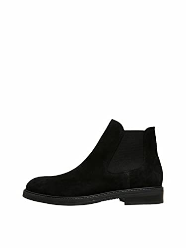 SELECTED HOMME Herren SLHBLAKE Suede Chelsea Boot B NOOS Stiefel, Black, 42 EU von SELECTED HOMME